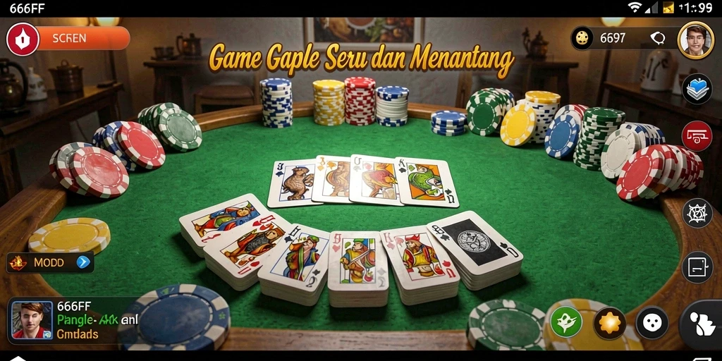 Tampilan gameplay Gaple yang seru dan interaktif.