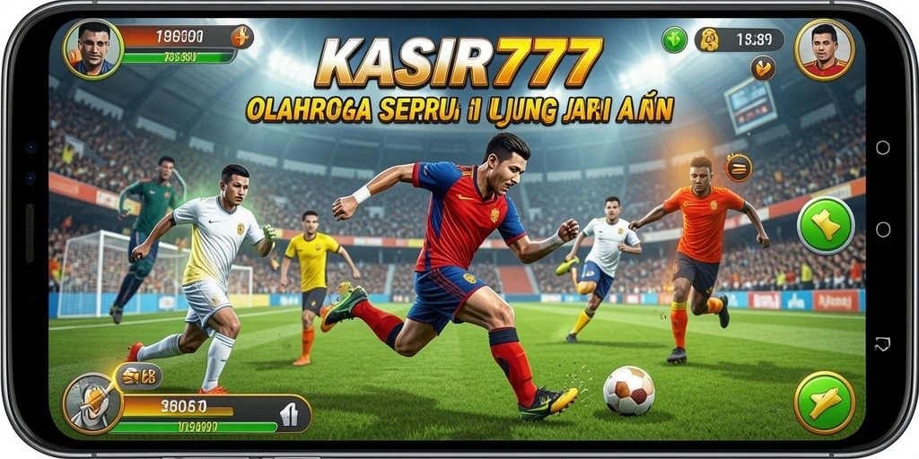Screenshot utama KASIR777 menampilkan aksi seru permainan olahraga yang interaktif.