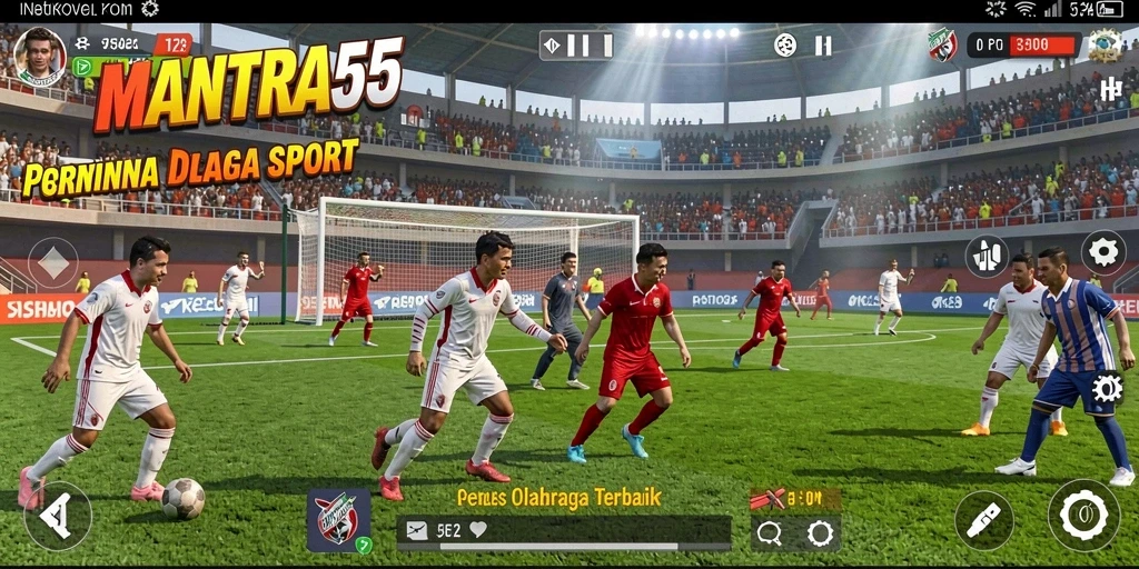 Tampilan gameplay seru dalam MANTRA55 yang menghadirkan olahraga nyata.