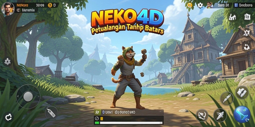 Tangkapan layar utama NEKO4D menampilkan gameplay dunia terbuka yang menakjubkan.