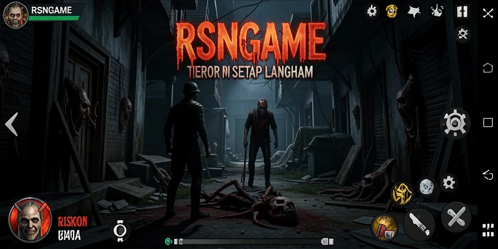 Tampilan gameplay RSNGAME menunjukkan suasana Horror yang menegangkan.