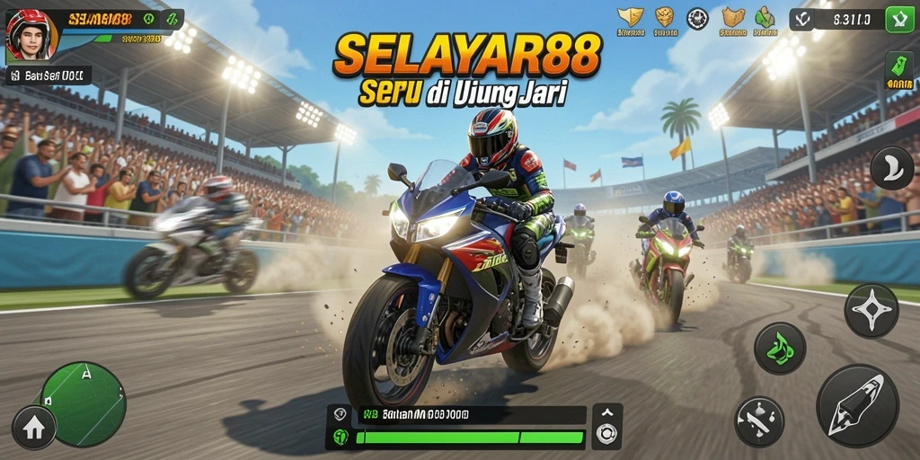 Gameplay seru balapan motor di SELAYAR88.