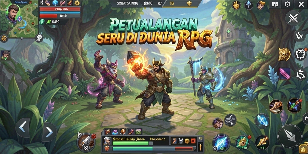 Screenshot saat pemain bertarung melawan monster dalam <strong>SOBATGAMING</strong>.