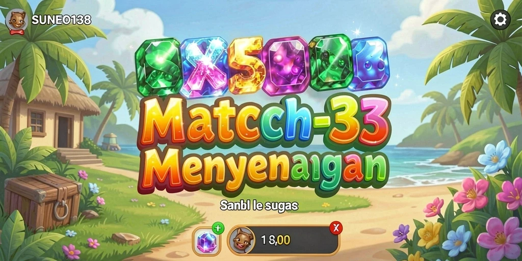 Menampilkan gameplay seru dari SUNEO138 dengan tantangan mencocokkan elemen.