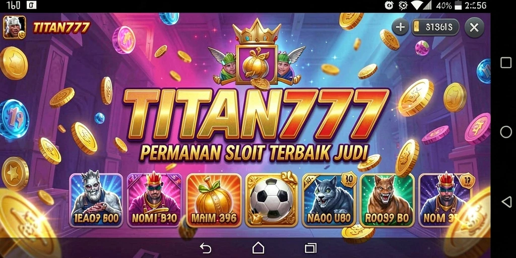 Screenshot gameplay TITAN777 yang menampilkan mesin slot yang menarik.